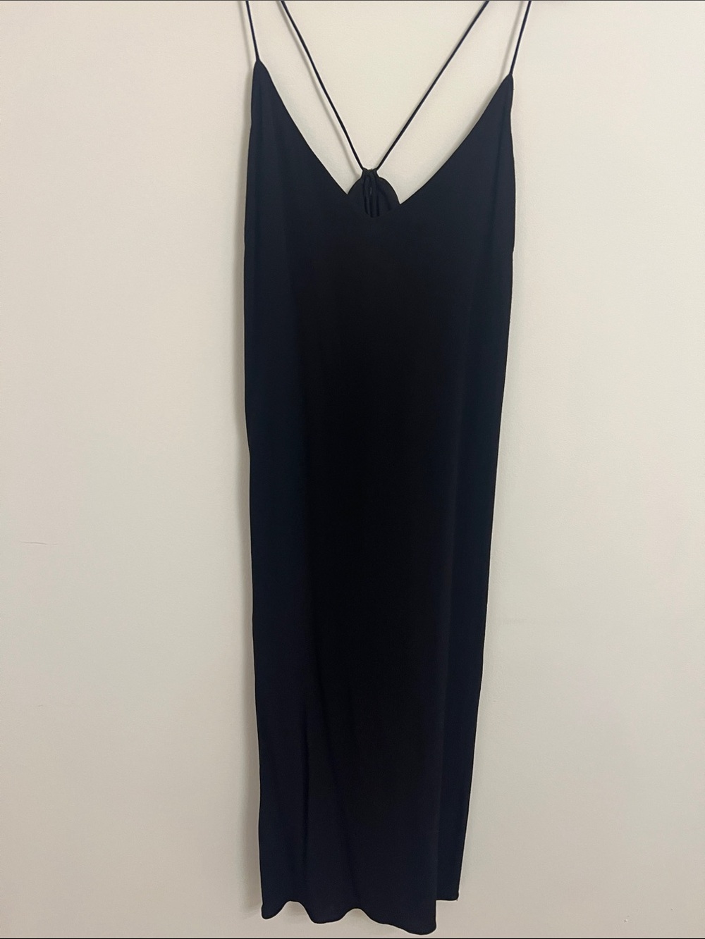 Wilfred Black Slip Maxi Dress with Double Spaghetti Straps